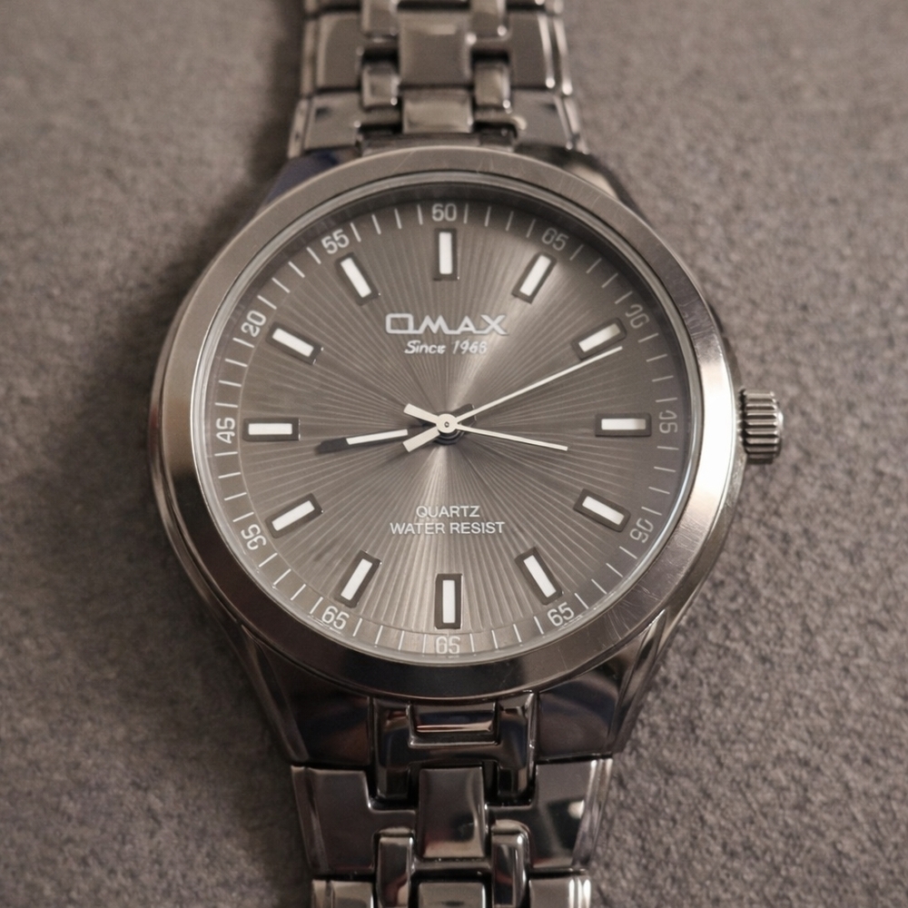 OMAX Stainless Steel Quartz Watch Silver Dial Japan Movement HBJ825